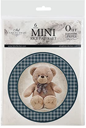 ITD Collection - Mini Papier de Riz Set de Création (6 Feuilles), Découpage de Papiers de Riz pour Le Scrapbooking et Le Bricolage, Multicolore 14,8 x 14,8 cm (RSM047)- HS code 48021000