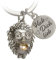 PAKADI Schlüsselanhänger Igel Hugo Silber matt/Gold glänzend - Igelchen Talisman Familie Freunde Liebe - Glücksbringer aus Metall - Anhänger Tasche Schlüsselbund