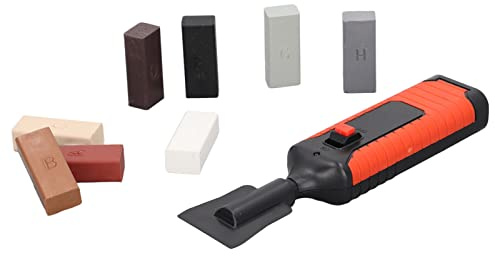 Kit de Reparación de Azulejos de Porcelana, Kit de Reacabado de Bañeras Y Azulejos con Pluma de Calefacción Eléctrica Y 8 Bloques de Cera para Piso de Cerámica Crack Chip