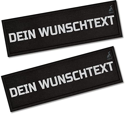 P24S 2 Stücke personalisiertes Klettsticker Wunschlogo, Namensaufkleber mit Klettverschuss für kleine und mittelgroße Anti Zug und taktische Hundegeschirr (Klein)