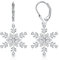 Adramata Weihnachten Ohrringe für Damen 925 Sterling Silber Ohrringe CZ Schneeflocken Ohrringe Weihnachtsohrringe Winter Party Hängend Ohrringe Weihnachtsschmuck Geschenk für Damen