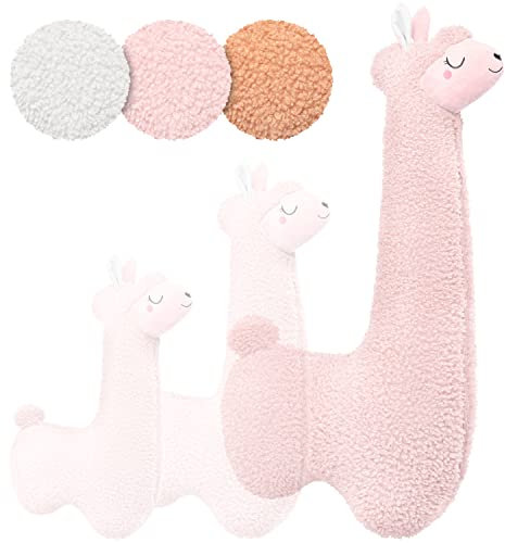 Engelshof Alpaka Kuschelkissen Lama Kuscheltier Seitenschläferkissen XXL plüschtier; Stofftier für Teenager, Mädchen und Jungen, Alpaka Geschenk, Schmusekissen, Plüschkissen Kuscheltier Rosa 130cm