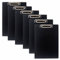 6er Alu Klemmbrett A4 mit gummierter Metalklemme, Schreibbrett DIN A4 mit Aufhängeose, Pad Halter Clipboard - Stabile Aluminum Schreibplatte - Schreibblock 6er Pack in Schwarz - TKD8025-black-6x