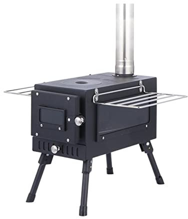 Réchaud à Bois Poêle à Bois Portable intérieur/extérieur avec fenêtre Multi-usages Camping Tente Chauffage poêle Pique-Nique Cuisson poêle à Bois Réchaud de Camping (Size : A)