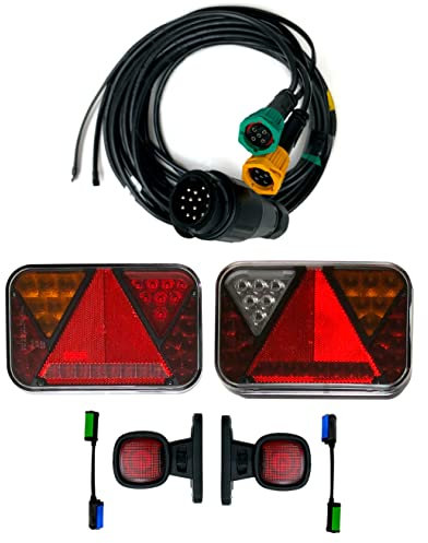MelTruck® Anhängerbeleuchtung SET LED Rückleuchten, Umrissleuchten und 13 polig Kabel 5m