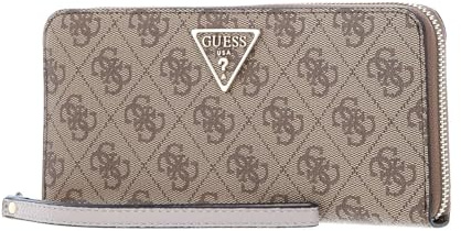 GUESS Laurel SLG Large Zip Around L Latte Logo