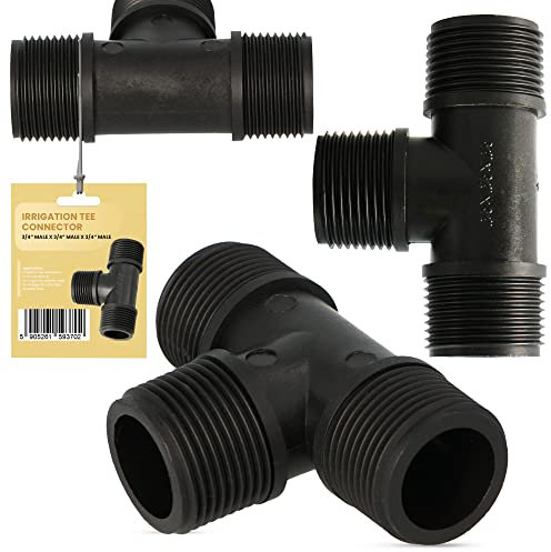Tuyau en PVC en T 3/4 AG x 3/4 x 3/4, Connecteur du système d'irrigation pour tuyau d'eau de jardin