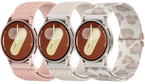 Delidigi 3 Pack 20mm Nylon Verstellbare Sport Armband Kompatibel Mit Samsung Galaxy Watch 5/5 Pro/4/4 Classic/3/Active 2 (40mm/44mm/45mm/42mm/46mm/41mm)