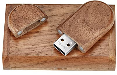 GARRULAX USB Flash Drive, 32 GB madera USB2.0 de alta velocidad USB Pulgar Drive Memory Stick Pen Date Memoria Pendrive U Disk (Walunt Ellipse)