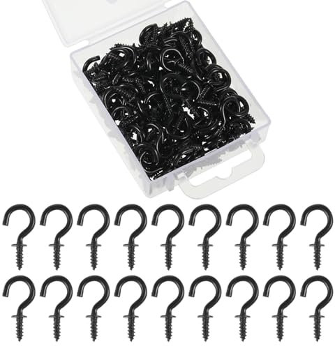 120Pcs 1/2 Inch Screw Hooks Small Metal Nickel Plated Screw in Hooks Small Outdoor Wall Hooks Galvanized Metal Screw in Hooks Mini Hooks for Hanging Hooks for Hanging Cup Key Plants Arts Decorations