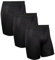 DANISH ENDURANCE Mens Boxers, Anti Chafing, Long Leg or Regular, Sports Underwear Men, Running Boxers, 3 Pack, Black Longer Legs, XX-Large