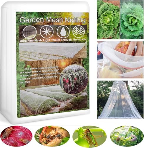 WADEO Red de protección contra Insectos para jardín, 2,5 m x 10 m, Red Protectora contra pájaros para Plantas, Red Protectora de Malla Fina para Plantas, Verduras, Frutas, Flores, Invernadero