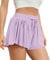 VIGVAN Shorts Damen Sommer Sport Shorts Kurze Hose 2 in 1 Flowy Running Shorts Yoga Biker Shorts Schnelltrocknende Gym Fitness Shorts Sportrock Damen (Lila, M-1)