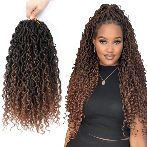 8 Paquets Fausse Locks Crochet Braids 45.72 cm Crochet Locks 1B/30 Soft Locs Bohemian Crochet Braids Meches 12Supports/Paquet Dreadlocks Extension Naturel (1B/30#)