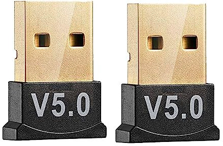 Speesy 2 x USB Bluetooth 5.0 adaptador inalámbrico dongle receptor estéreo remitente audio para PC ordenador portátil transmisor TV para auriculares