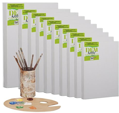 BELLE ARTI – Toile à peindre 80 x 100 cm en coton 100 % avec cadre robuste et tension réglable pour huiles, acryliques et mélanges