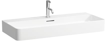 LAUFEN VAL Aufsatzwaschtisch, 3 Hahnlöcher, ohne Überlauf, US geschl. 950x420mm, H8162877161581, Farbe: Schwarz Matt
