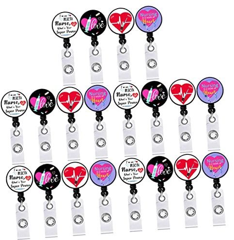 NUOBESTY 20pezzi Portabadge Retrattile Per Infermieri e Medici Supporto Tesserino Id Con Clip Per Badge e Pratico e Resistente Per Ufficio e Ospedale