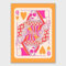 JCFOAS Trendige Retro-Spielkarte, Motiv: Königin der Herzen, flippige Leinwand, Wandkunst, rosa und orange, adrettes Poster, Raumdekoration, ästhetischer Hippie-Königin-Druck, Dekoration für