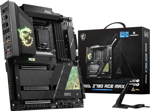 MSI MEG Z790 ACE MAX Gaming Motherboard (Supports 12th/13th/14th Gen Intel Processors, LGA 1700, DDR5, PCIe 5.0, M.2, 2.5Gbps LAN, USB 3.2 Gen2, Wi-Fi 7, Bluetooth 5.4, Thunderbolt, E-ATX)