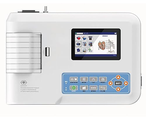 CONTEC - ECG 300G VET - 3 Kanäle mit Display, erkennt 12 Ableitungssignale mit Thermodrucksystem, 80650