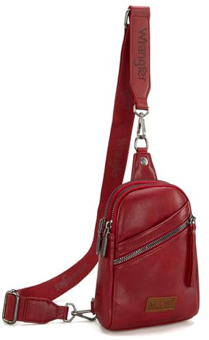 Wrangler Kleine Umhängetasche für Damen, Bauchtasche, Brusttasche für Reisen, Muttertagsgeschenk, Urban-Red