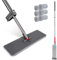 Masthome Mocio Lavapavimenti con Strizzatore Integrato, Mocio Piatta con 6 Tamponi Lavabile in Microfibra, Manico Lungo 130cm, Mocio Professionale per Pavimenti, per Tutti i Tipi di Pavimenti