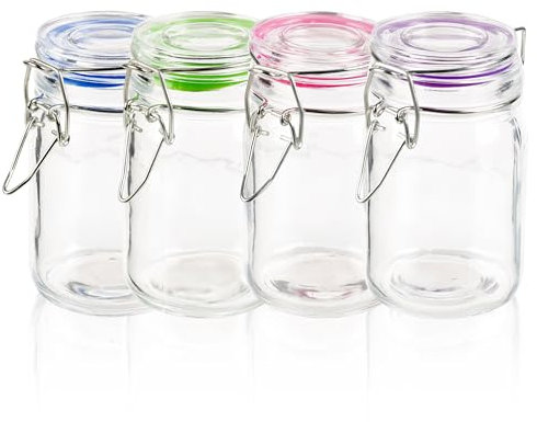 Glass Jars (60 ML) Airtight Food Storage Jar Glass Jar Container (1 Pcs) Kitchen Preserving & Spice Containers Ideal for Cereal Pasta Tea Coffee Sugar & Dishwasher Safe