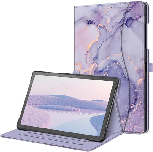 FINTIE Case for Samsung Galaxy Tab A9+ 11 Inch 2023 Model (SM- X210/ X215/ X216), Multi-Angle Viewing Smart Stand Back Cover with Pocket Auto Wake/Sleep, Lilac Marble
