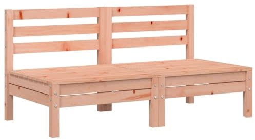 vidaXL Gartensofa ohne Armlehnen 2 STK., Outdoor Sofa mit Latten-Design, Gartencouch Modular mit Rückenlehne, Gartenmöbel Gartengarnitur, Massivholz Douglasie