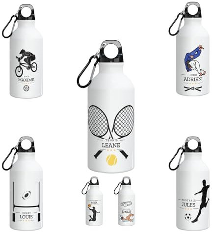 Bouteille de Sport Oregon Personnalisable | Gourde en Acier Inoxydable Personnalisable | Tennis-Foot-Basket-Judo-Bmx-Natation-Rugby | Idée cadeau originale