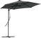 Outsunny Sombrilla Voladiza de 3 m con Luces LED Sombrilla de Jardín con Manivela y Base Cruzada Parasol Excéntrico para Exterior Patio Terraza Gris Oscuro