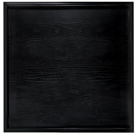Mumufy Bandeja cuadrada de bambú de 24 x 24 pulgadas, bandeja grande para servir con asas, bandeja de queso para frutas, dulces, café, cena, cocina, fiesta, exhibición decorativa (negro)
