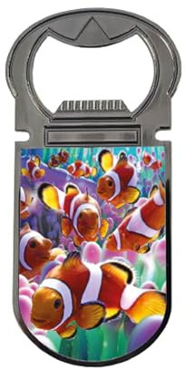 3D LiveLife Flaschenöffner - Clownfisch von Deluxebase Lentikular 3D Clown Fisch Magnetischer Flaschenöffner Kühlschrankmagnet Flaschenöffner für Bierflaschen und Barzubehör für Zuhause, Reisen und
