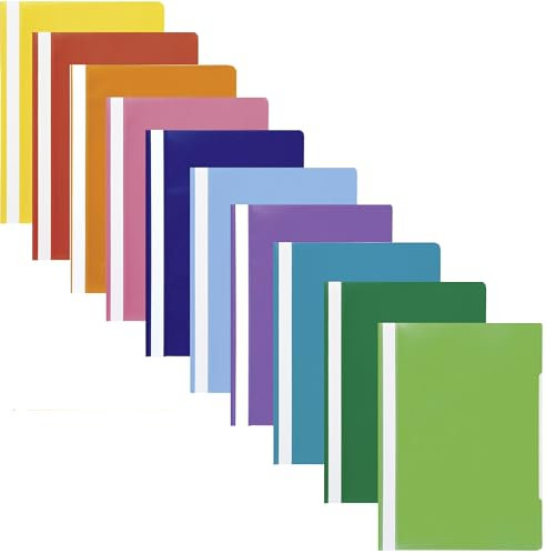 Papiertiger Schnellhefter Marke Brunnen PP für Schule und Büro (Schulqualität, 10er Sortierung, 10er Pack)