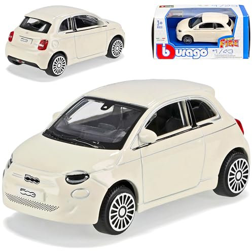 alles-meine.de GmbH FIAT 500 E Coupe Weiss neues Modell ab 2020 1/43 Burago Modell Auto mit individiuellem Wunschkennzeichen