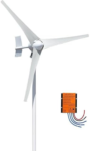 KX-ENERGIE Turbina Eólica 1000W 12V Aerogenerador Horizontal Generador de Turbina de Viento 3 Palas de energía Alternativa Kit Completo,con controlador de carga MPPT (12, Voltios)