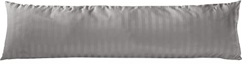 Pure Label Mako Satin Damast Streifen Seitenschläferkissen 40x145 cm aus Baumwolle in hellblau| Traumhaft weicher Kissenbezug für Seitenschläfer passend zu unserer Bettwäsche Sets