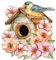 GLOBLELAND Vogelhäuschen Vintage Metall Blechschild Retro Vögel Und Blumen Poster Dekorative Metallwandschilder Für Zuhause Zimmer Büro Garten Café Dekoration