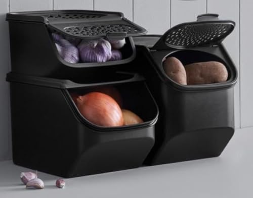 Smart Set - 3-teiliger schwarzer Vorratsbehälter Tupper