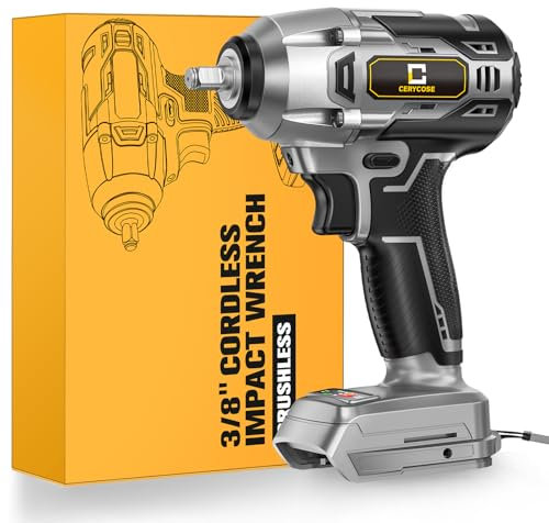 Cordless Impact Wrench for Dewalt Battery 250FT-LBS 3/8 inch 340N.m Compact Impact Gun Brushless Electric Includes LED Work Light - 2400RPM Light-Duty Impact Driver Wrench - No Battery