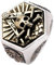Punk-Ring Herren 925er Sterlingsilber Totenkopf-Motiv, Siegelring der Freimaurer, Memento Mori, Skelett-Ring, größenverstellbar, cooler Gothic-Schmuck