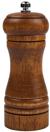 Wooden Pepper/Salt Mill, Adjustable Ceramic Mill, Hand-Operated Spice Grinder (1)
