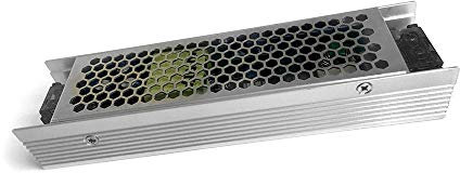 Fuente de alimentación LED slim de 150W 12V 12.5A IP20 para iluminación y proyectos electrónicos interiores.