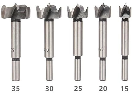 5 pièces 15/20/25/30/35mm Forstner conseils outils de travail du bois Kit de scie cloche coupe charnière alésage tige ronde forets ensemble