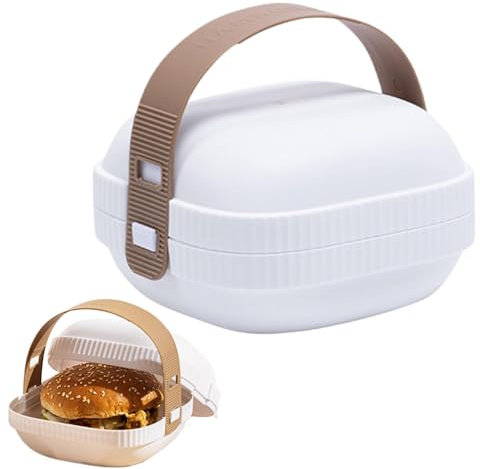 Hamburgerbehälter zum Mitnehmen – Wiederverwendbare Brötchenbox für Kuchen mit Deckel | Aufbewahrungsbox für Hamburger, tragbare Box für Pe Verpackung