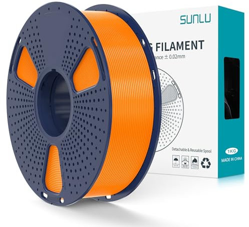 SUNLU PLA+2.0 Filament 1.75mm, Upgrade PLA Plus 3D Drucker Filament, Stärker und robuster, High Speed PLA+ Filament, Maßgenauigkeit +/-0,02mm, 1KG 3D Druck PLA+ Filament, Sonnenschein Orange