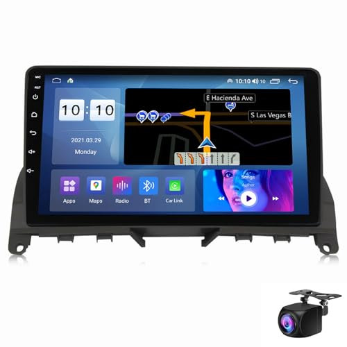 Android 14 Dual Din Car Radio Für C-klasse 3 W204 C204 2006-2011 Mit Drahtloser Carplay & Android Auto 9-zoll-touchscreen-stereo-empfänger Bluetooth Wifi Gps Fm/rds Hi-fi-rückfahrkamera &(Color:M700S)