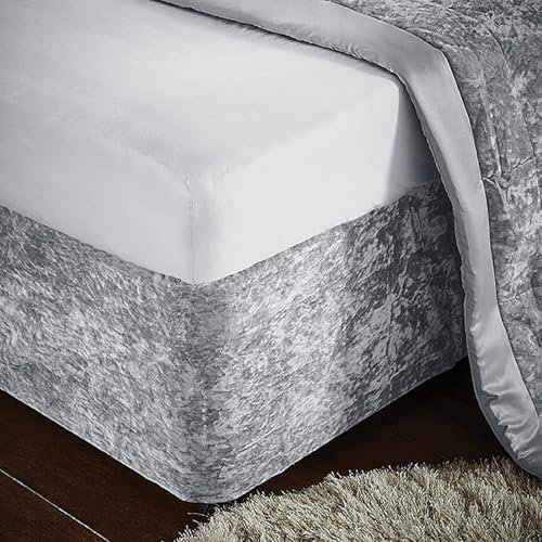 Cache-sommier en velours pour cadre de lit - 200 x 150 x 50 cm - Tour de lit élastique - Convient aux lits de 35 à 45 cm de hauteur, 150 à 160 cm de largeur et 200 à 210 cm de longueur