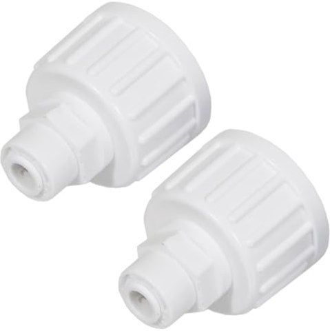 SPARES2GO Female Adaptor 1/4 Push Fit x 3/4 BSP for American Fridge Freezer Water Pipe (Pack of 2 Adaptors)